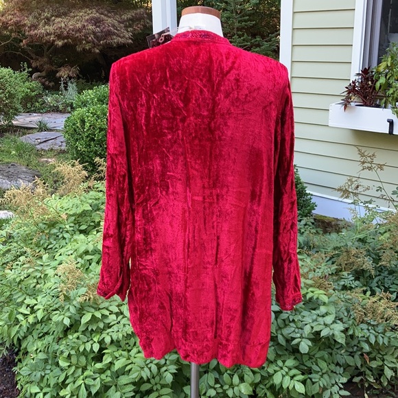 Vintage boho Hippy red velvet tunic unisex India M - Picture 8 of 12